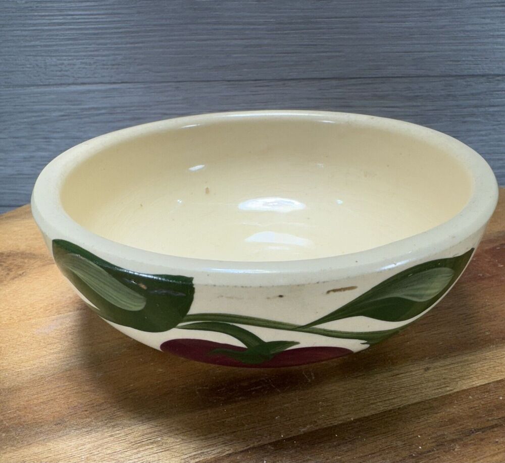 Watt Pottery Oven Ware With Wooden Fruit